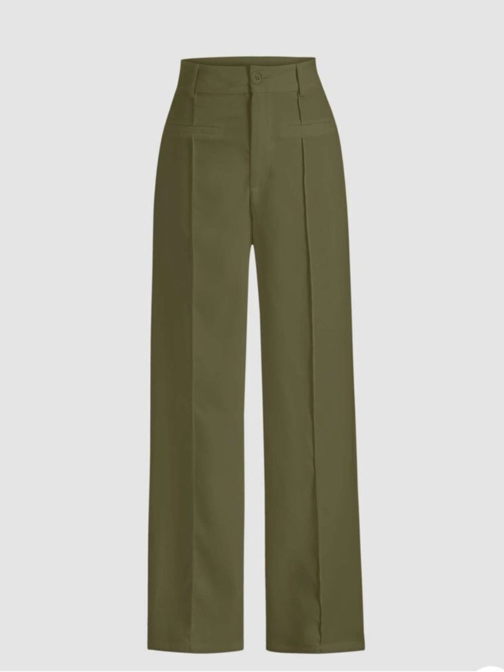 High-Waist Wide-Leg Pants in Olive Green Shop Cider